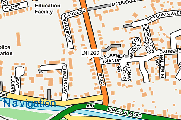 LN1 2QD map - OS OpenMap – Local (Ordnance Survey)