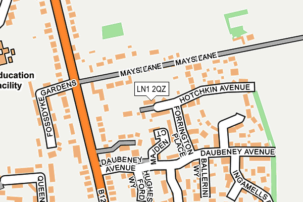 LN1 2QZ map - OS OpenMap – Local (Ordnance Survey)