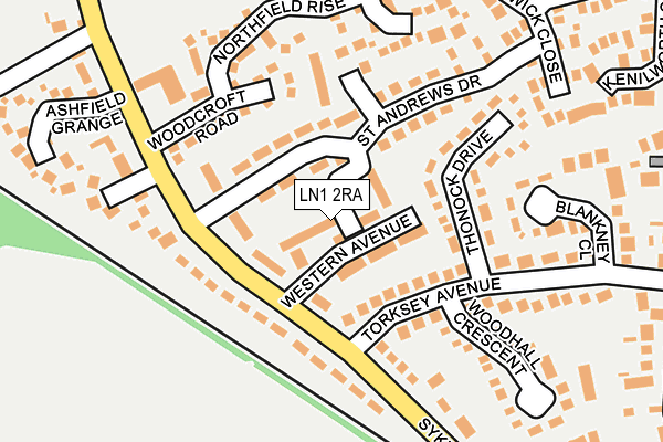 LN1 2RA map - OS OpenMap – Local (Ordnance Survey)
