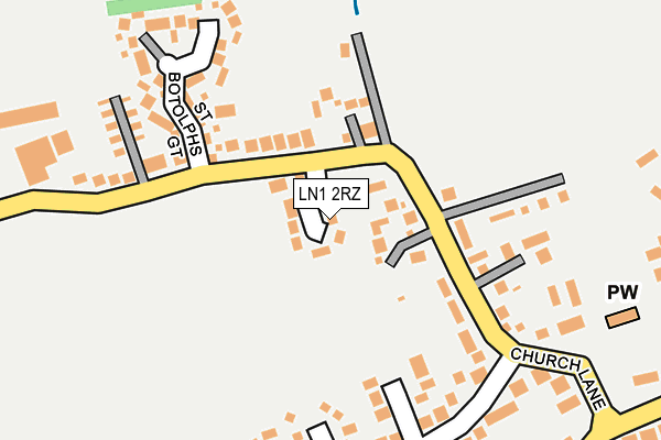 LN1 2RZ map - OS OpenMap – Local (Ordnance Survey)