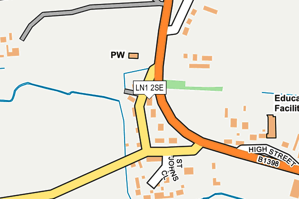 LN1 2SE map - OS OpenMap – Local (Ordnance Survey)