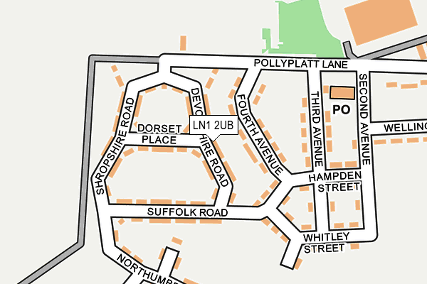 LN1 2UB map - OS OpenMap – Local (Ordnance Survey)