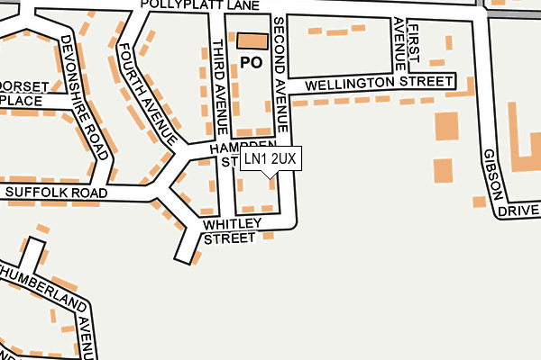 LN1 2UX map - OS OpenMap – Local (Ordnance Survey)
