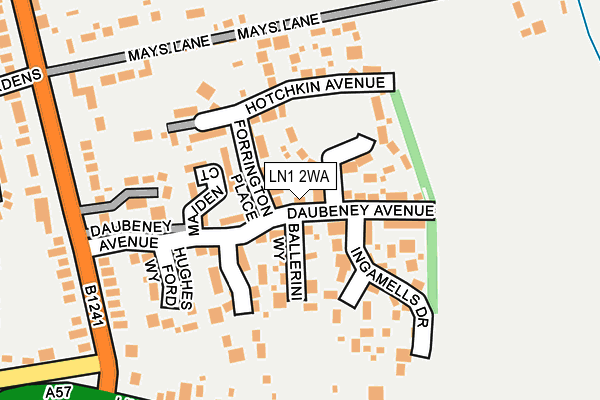 LN1 2WA map - OS OpenMap – Local (Ordnance Survey)