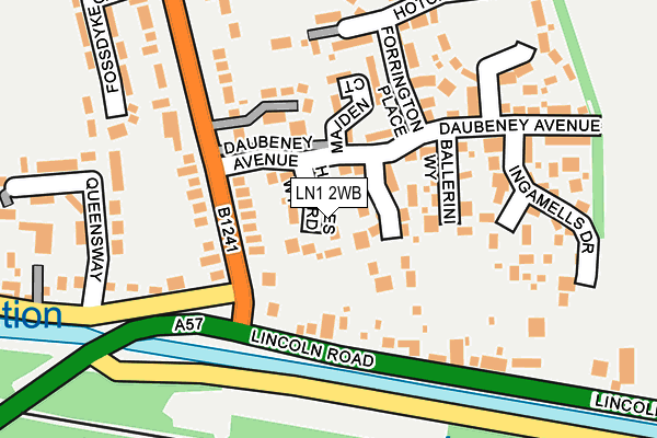 LN1 2WB map - OS OpenMap – Local (Ordnance Survey)