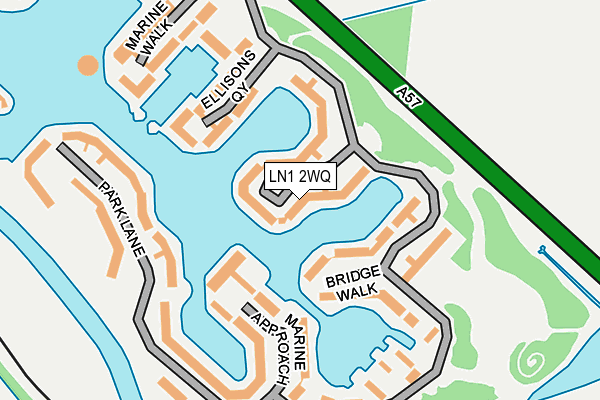LN1 2WQ map - OS OpenMap – Local (Ordnance Survey)