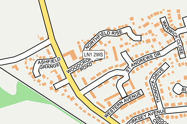 LN1 2WS map - OS OpenMap – Local (Ordnance Survey)
