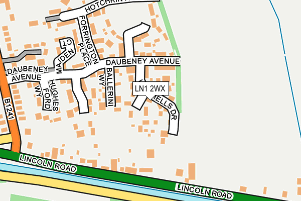 LN1 2WX map - OS OpenMap – Local (Ordnance Survey)