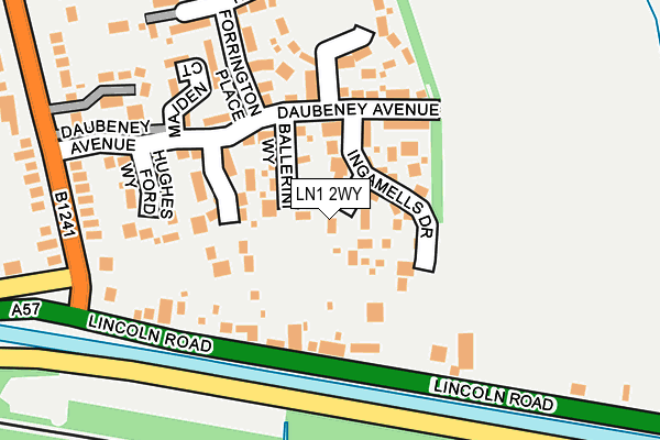 LN1 2WY map - OS OpenMap – Local (Ordnance Survey)