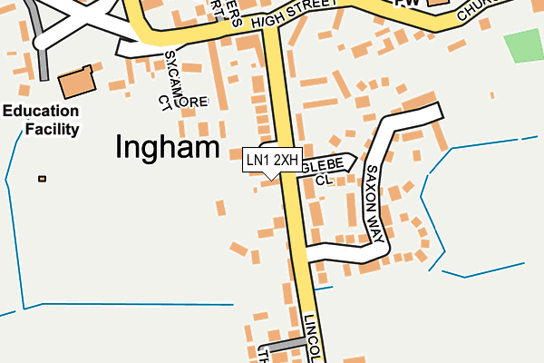 LN1 2XH map - OS OpenMap – Local (Ordnance Survey)