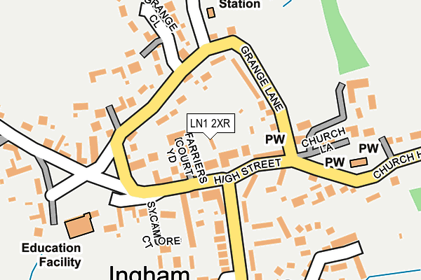 LN1 2XR map - OS OpenMap – Local (Ordnance Survey)