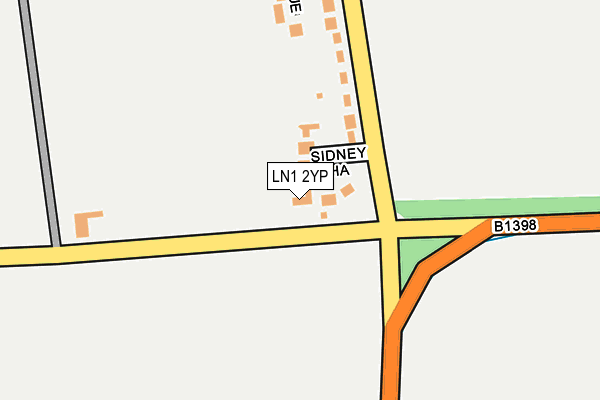 LN1 2YP map - OS OpenMap – Local (Ordnance Survey)