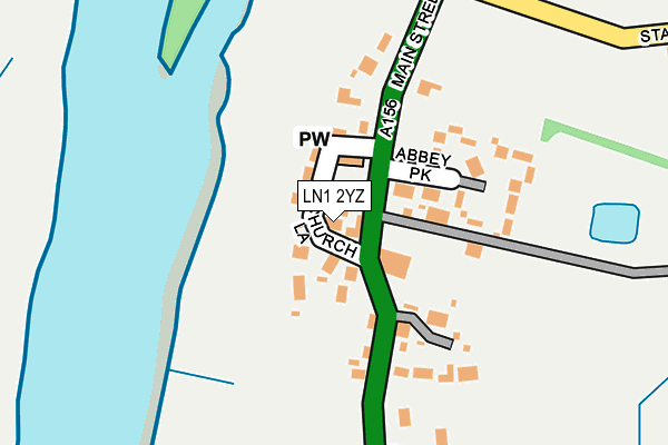 LN1 2YZ map - OS OpenMap – Local (Ordnance Survey)