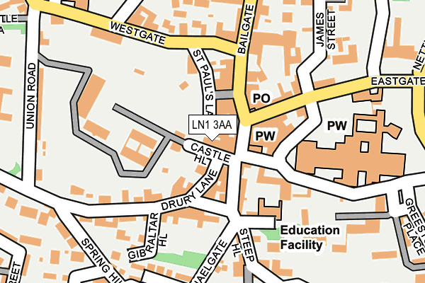 LN1 3AA map - OS OpenMap – Local (Ordnance Survey)