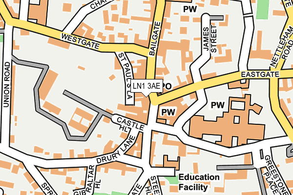 LN1 3AE map - OS OpenMap – Local (Ordnance Survey)