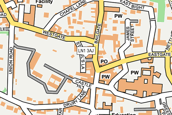 LN1 3AJ map - OS OpenMap – Local (Ordnance Survey)