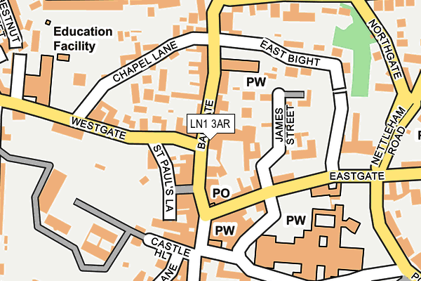 LN1 3AR map - OS OpenMap – Local (Ordnance Survey)