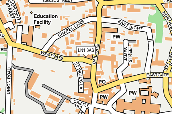 LN1 3AS map - OS OpenMap – Local (Ordnance Survey)