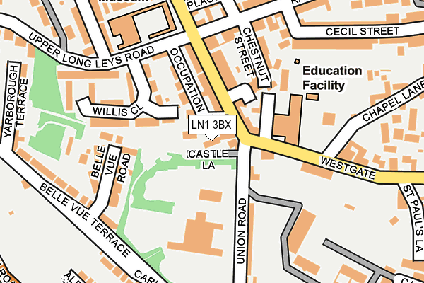LN1 3BX map - OS OpenMap – Local (Ordnance Survey)