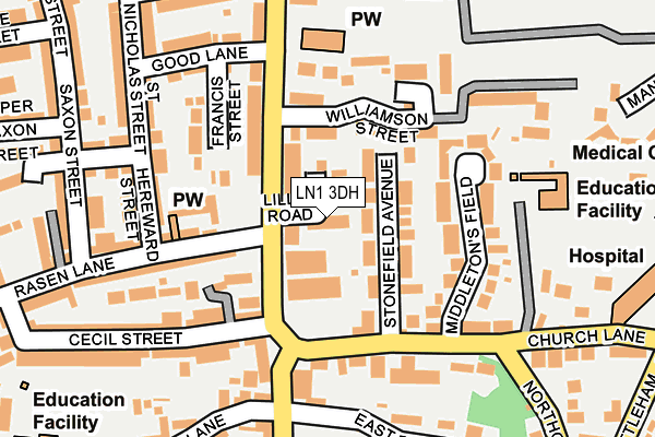 LN1 3DH map - OS OpenMap – Local (Ordnance Survey)