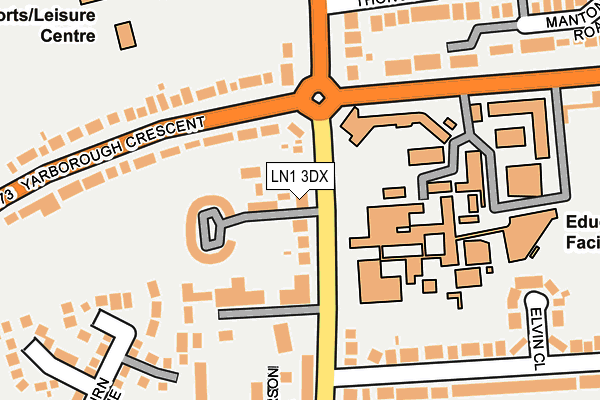 LN1 3DX map - OS OpenMap – Local (Ordnance Survey)