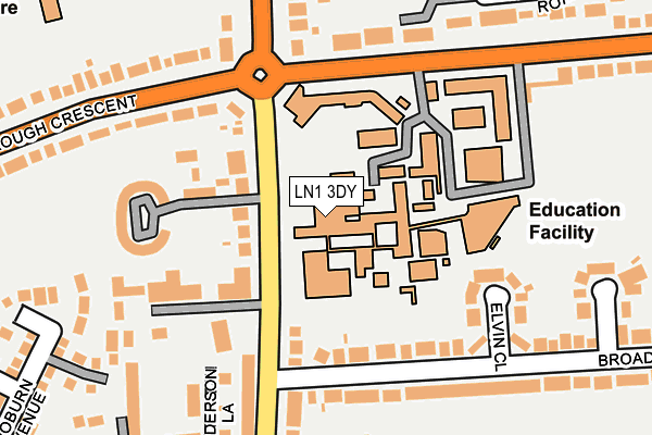 LN1 3DY map - OS OpenMap – Local (Ordnance Survey)