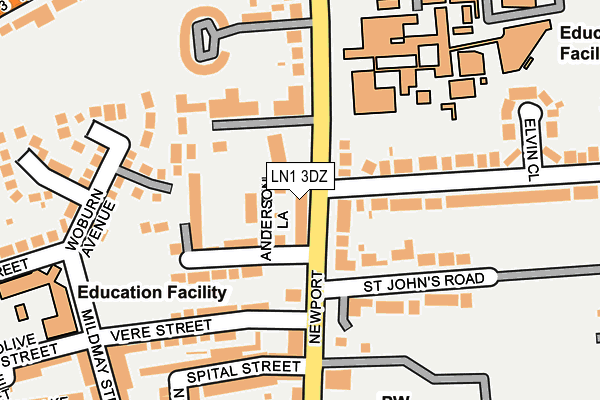 LN1 3DZ map - OS OpenMap – Local (Ordnance Survey)