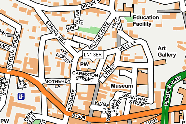 LN1 3ER map - OS OpenMap – Local (Ordnance Survey)