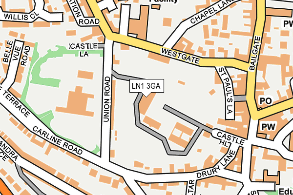 LN1 3GA map - OS OpenMap – Local (Ordnance Survey)