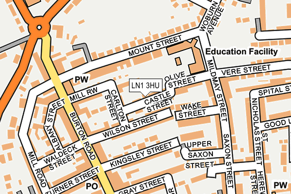 LN1 3HU map - OS OpenMap – Local (Ordnance Survey)