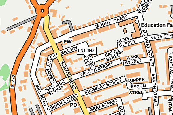 LN1 3HX map - OS OpenMap – Local (Ordnance Survey)