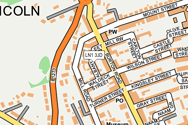 LN1 3JD map - OS OpenMap – Local (Ordnance Survey)