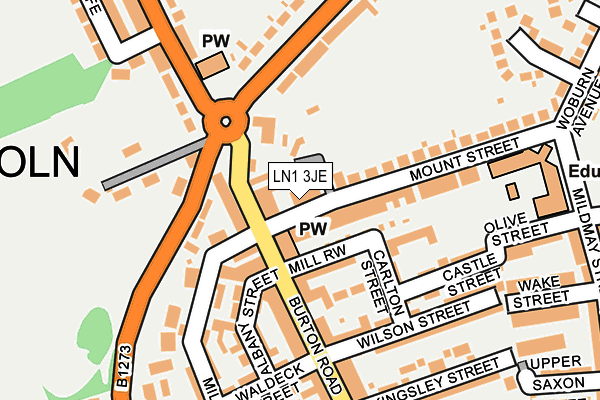 LN1 3JE map - OS OpenMap – Local (Ordnance Survey)