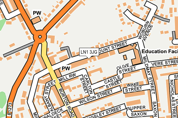 LN1 3JG map - OS OpenMap – Local (Ordnance Survey)