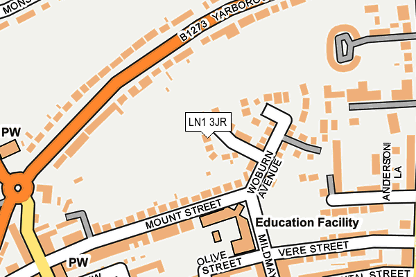 LN1 3JR map - OS OpenMap – Local (Ordnance Survey)