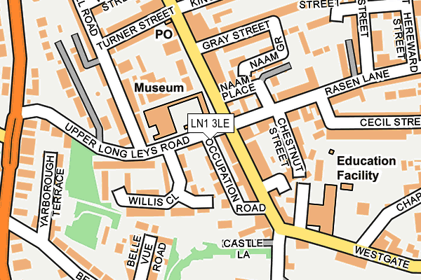 LN1 3LE map - OS OpenMap – Local (Ordnance Survey)