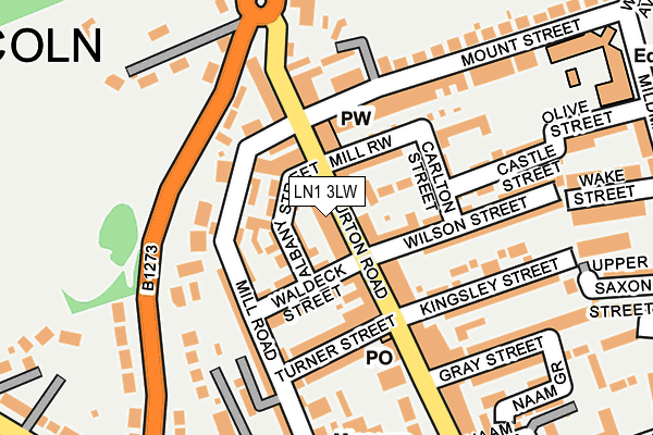 LN1 3LW map - OS OpenMap – Local (Ordnance Survey)