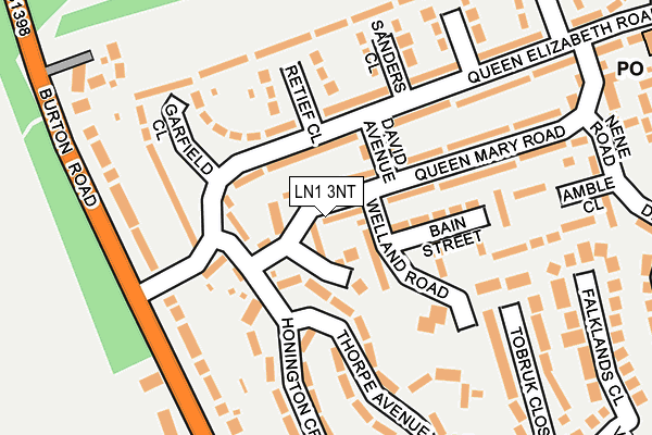 LN1 3NT map - OS OpenMap – Local (Ordnance Survey)