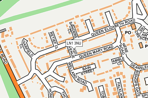 LN1 3NU map - OS OpenMap – Local (Ordnance Survey)