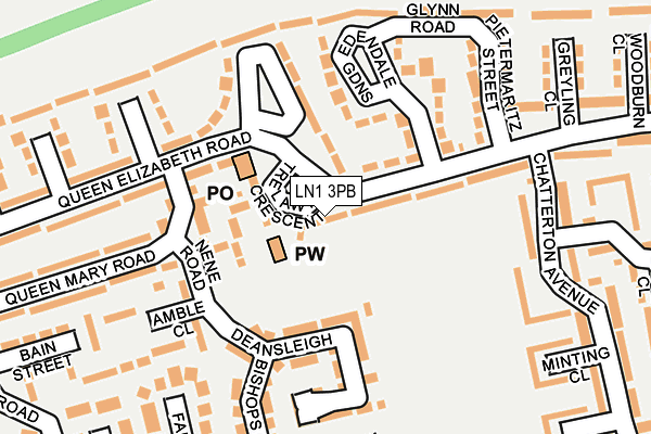 LN1 3PB map - OS OpenMap – Local (Ordnance Survey)