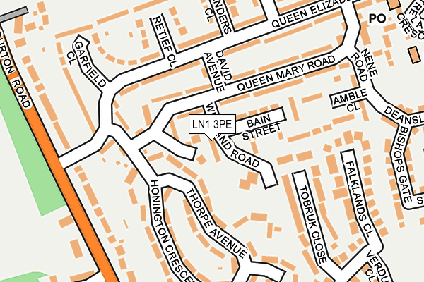 LN1 3PE map - OS OpenMap – Local (Ordnance Survey)