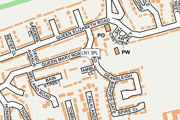 LN1 3PL map - OS OpenMap – Local (Ordnance Survey)