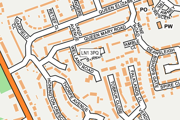 LN1 3PQ map - OS OpenMap – Local (Ordnance Survey)
