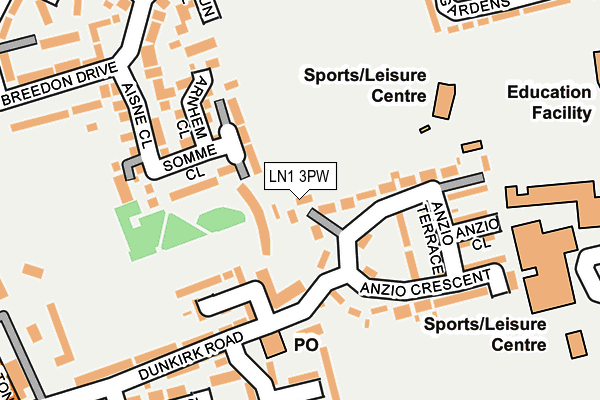 LN1 3PW map - OS OpenMap – Local (Ordnance Survey)