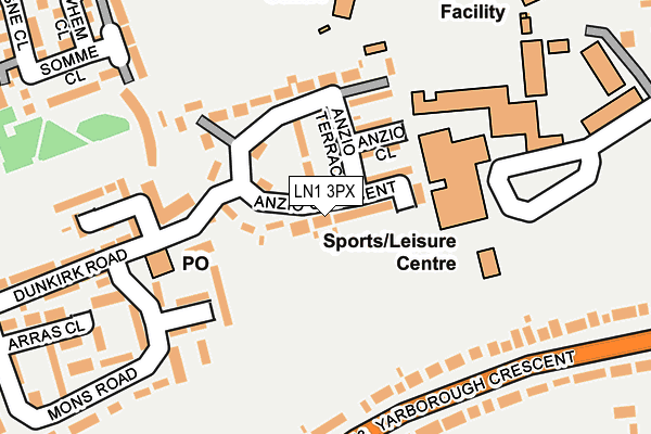 LN1 3PX map - OS OpenMap – Local (Ordnance Survey)
