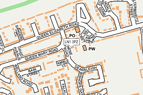 LN1 3PZ map - OS OpenMap – Local (Ordnance Survey)