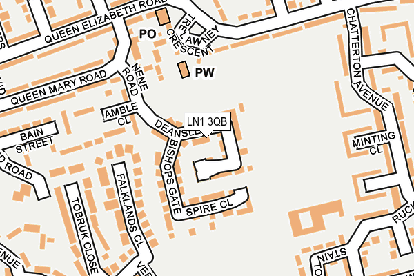 LN1 3QB map - OS OpenMap – Local (Ordnance Survey)