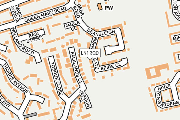 LN1 3QD map - OS OpenMap – Local (Ordnance Survey)