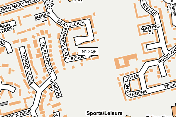 LN1 3QE map - OS OpenMap – Local (Ordnance Survey)
