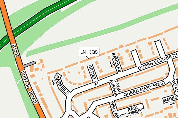 LN1 3QS map - OS OpenMap – Local (Ordnance Survey)